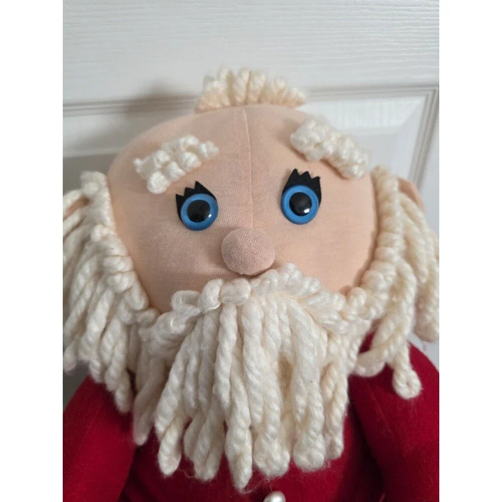 Rare Vintage Hallmark Santa Claus Plush Doll 1986 Yarn Hair Beard 26